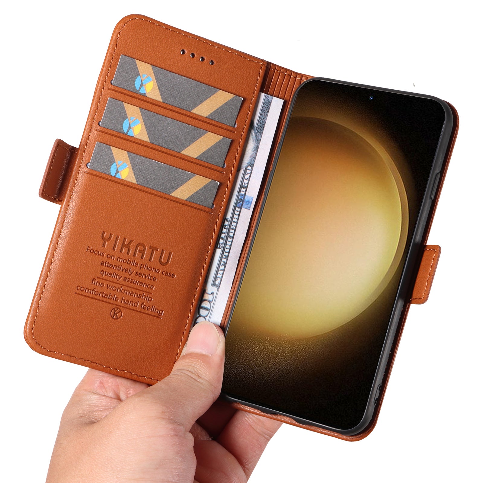YIKATU YK-003 pro Samsung Galaxy S23 Flip Folio peněženkový kryt PU kožený stojánek magnetické pouzdro na telefon YIKATU YK-003 pro Samsung Galaxy S23 Flip Folio peněženkový kryt PU kožený stojánek magnetické pouzdro na telefon